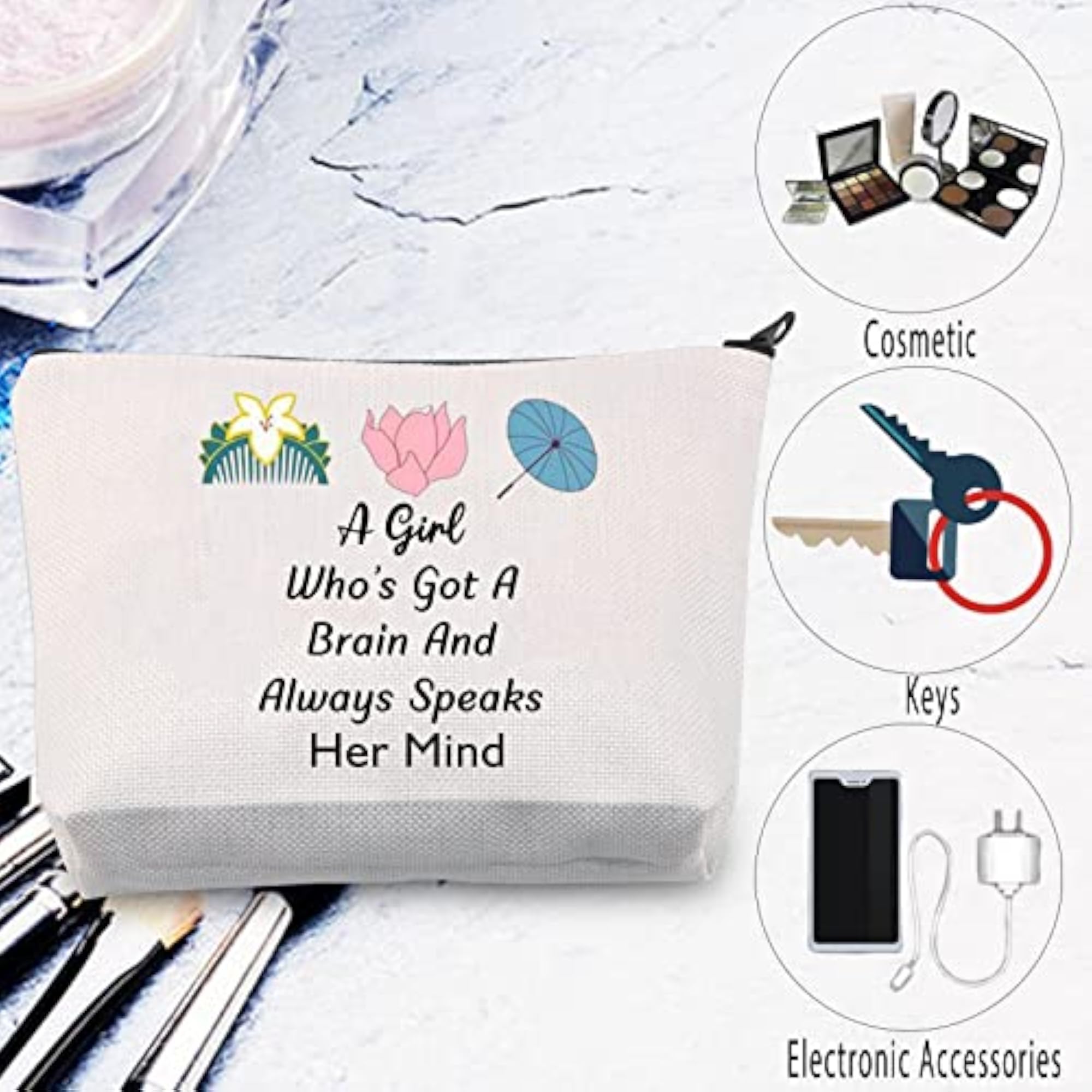 Mulan Inspired Cosmetic Makeup Bag, Gift for Fans